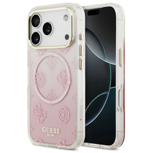 GUESS MagSafe Handyhülle für iPhone 17 Pro Max – Pink Spiegel Design
