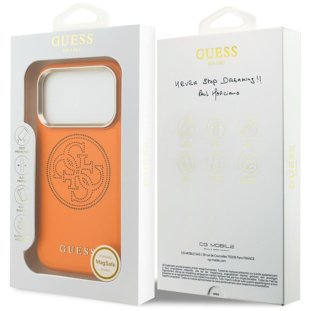 Guess 4G MagSafe Hülle Orange für iPhone 17 Pro Max