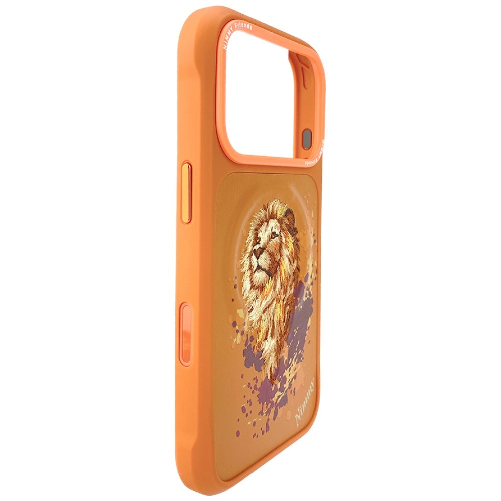 Nimmy Lion MagSafe Handyhülle iPhone 17 Pro Max – Orange Löwen Design